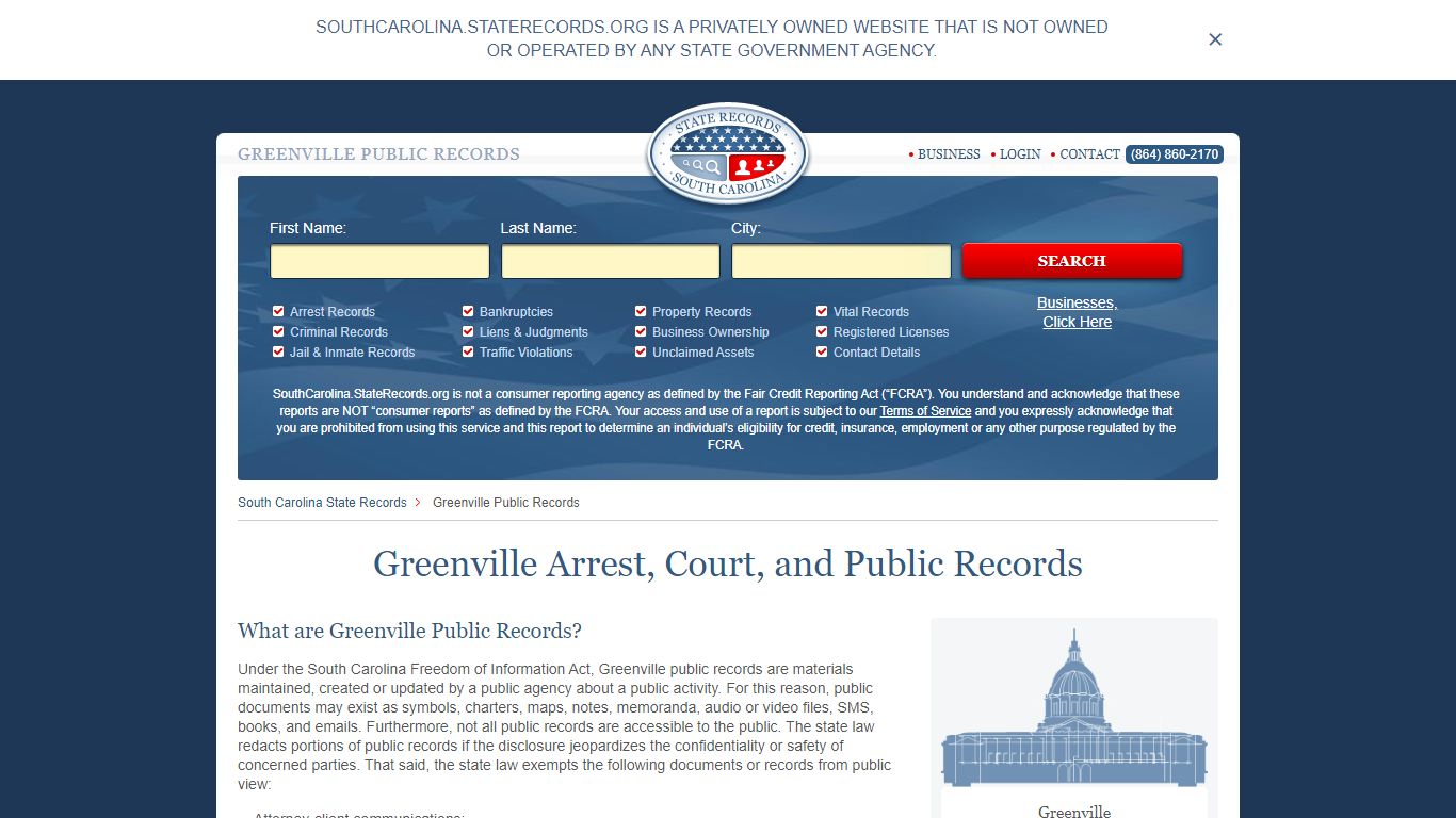 Greenville Arrest, Court, and Public Records