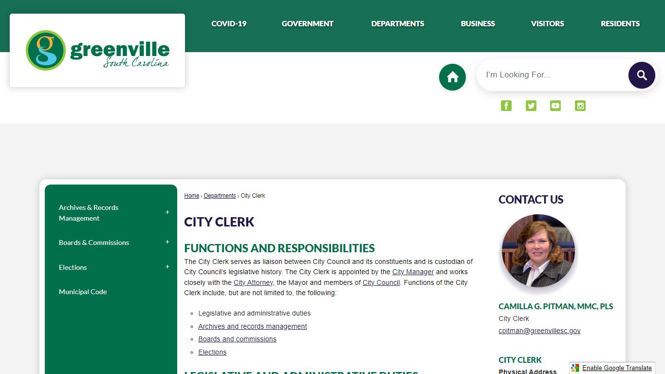 City Clerk | Greenville, SC - Official Website
